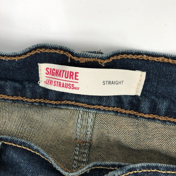 Signature by Levi Strauss Blue High Rise Straight Jeans | All Season Wear - Picture 2 of 5
